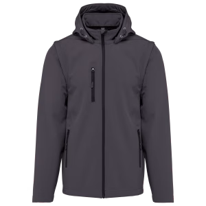 K422 veste softshelle manches amovibles gris