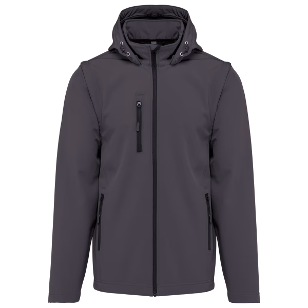 K422 veste softshelle manches amovibles gris