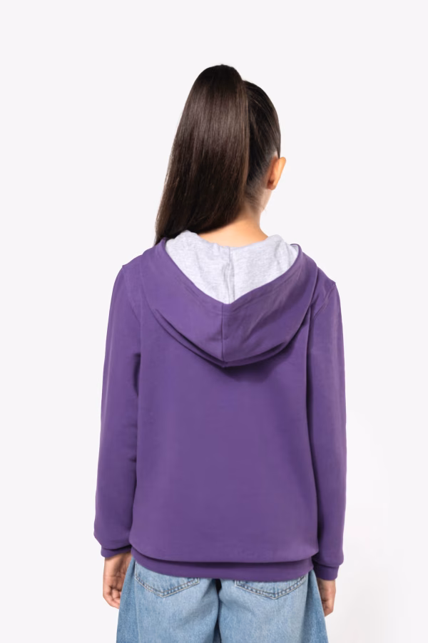 K453 sweat capuche constrastee enfant dos