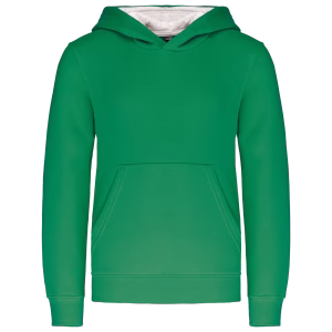 K453 sweat capuche contrastee enfant vert