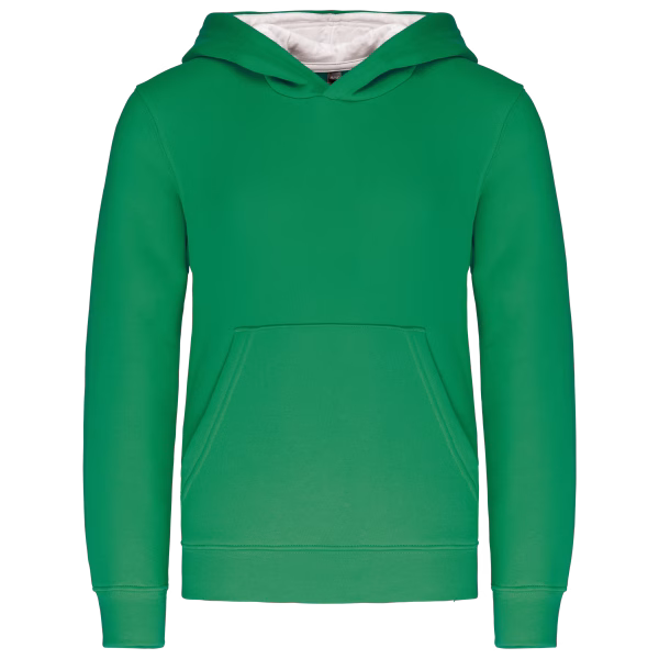 K453 sweat capuche contrastee enfant vert