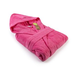 Peignoir capuche rose