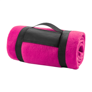 Plaid polaire rose avec sangle