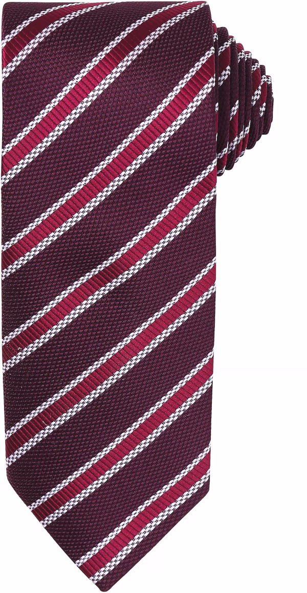 Pr783 cravate raye bordeaux