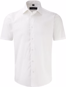 Ru947m chemise fittee homme manches courtes blanc