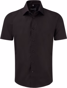 Ru947m chemise fittee homme manches courtes noir