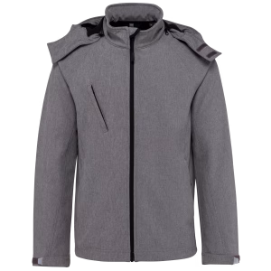 Veste softshell a capuche amovible gris