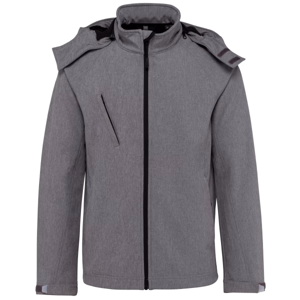 Veste softshell a capuche amovible gris
