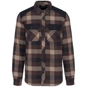 Wk520 chemise a carreaux chocolat
