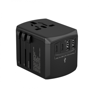 Adaptateur de voyage universel noir