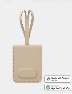 Etiquette a bagage avec traceur integre beige