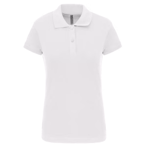 K240 polo femme coton elasthane blanc