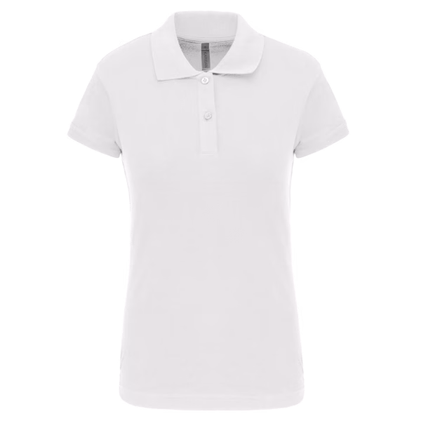 K240 polo femme coton elasthane blanc
