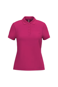 K255 polo pique manches courtes femme fuchsia