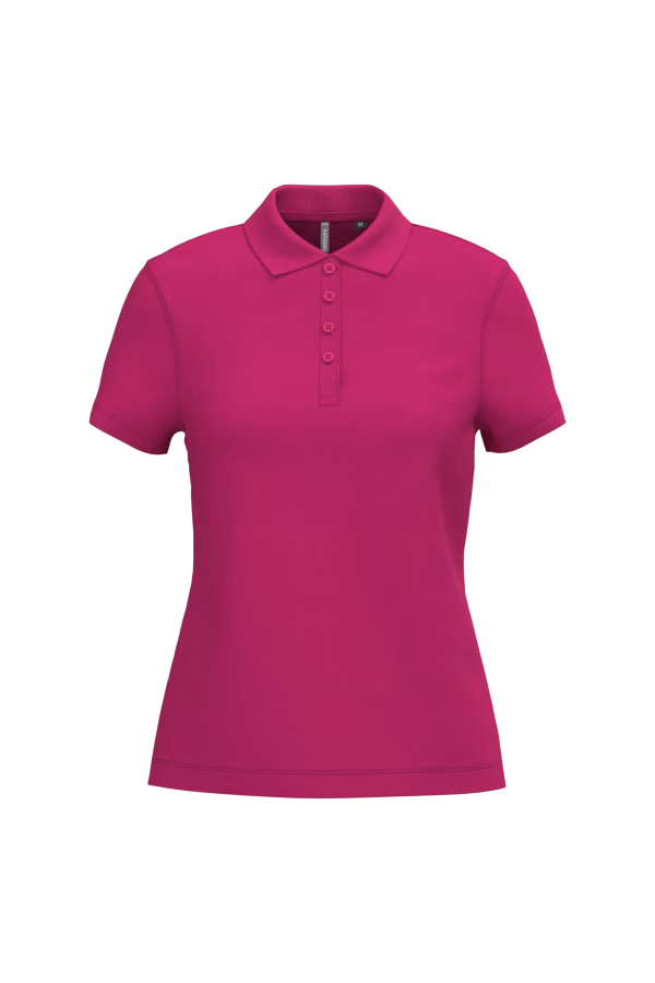 K255 polo pique manches courtes femme fuchsia
