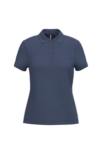 K255polo pique manches courtes femme bleu femme