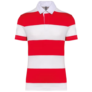 K286 polo rugby raye red white