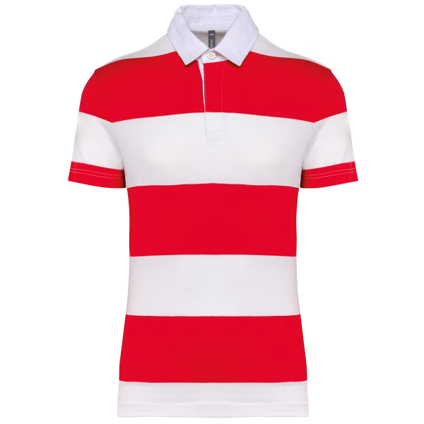 K286 polo rugby raye red white