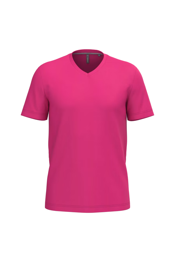 K357 tshirt col v homme fushia