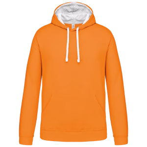 K446 sweat capuche jaune contrastee homme