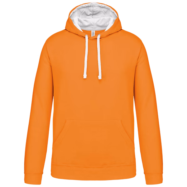 K446 sweat capuche jaune contrastee homme