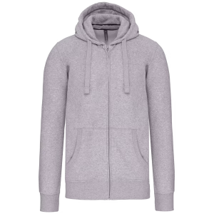 K454 sweat zippe capuche gris homme