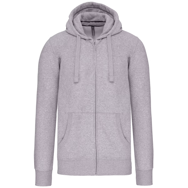 K454 sweat zippe capuche gris homme