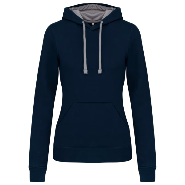 K465 sweat capuche contrastee navy femme