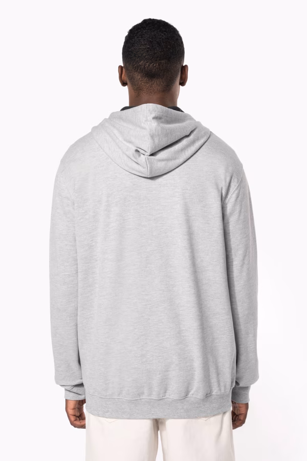 K466 sweat capuche zippe bicolore homme