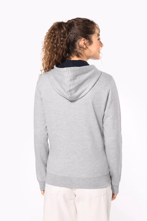 K467 sweat capuche zippe bicoloredos femme