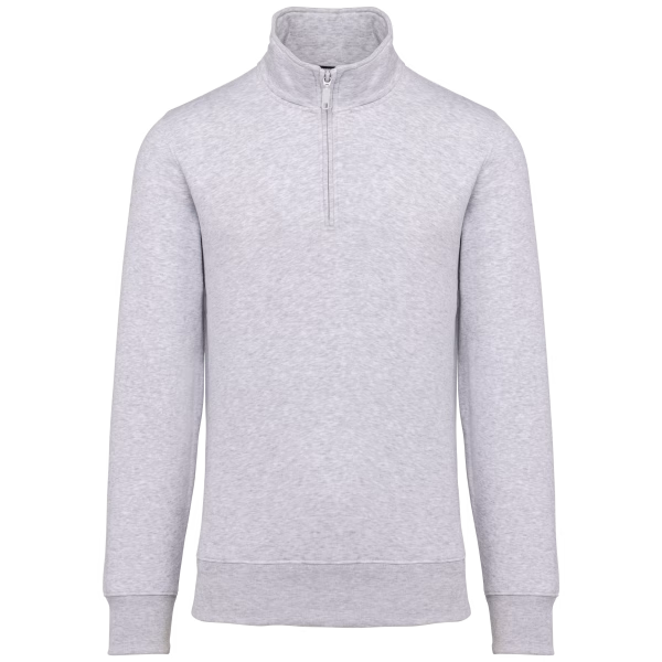 K487 sweat col zip gris