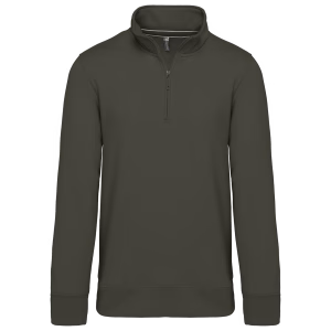 K487 sweat col zippe khak