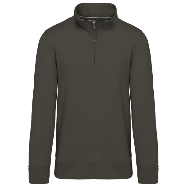 K487 sweat col zippe khak