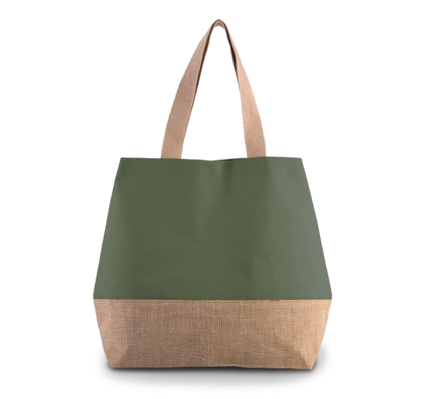 Ki0235 sac toile de jute vert