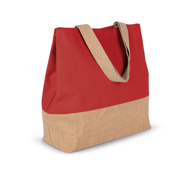 Ki0235 sac toile de juterouge