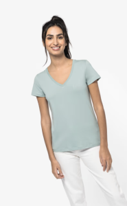 Ns334 tshirt femme ecoresponsable col v 2