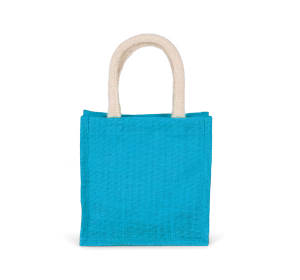Ps ki0272sac jute petit modele turquoise