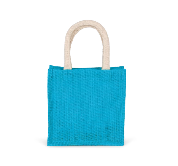 Ps ki0272sac jute petit modele turquoise