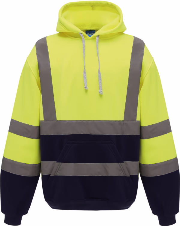 Ps yhvk05 sweatshirt capuche haute visibilite jaune navy