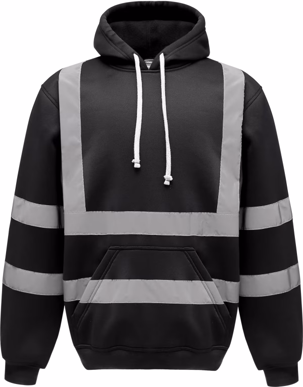Ps yhvk05 sweatshirt capuche haute visibilite noir