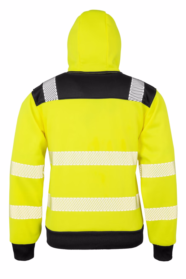 R503x sweat shirt a capuche de securite recycle jaune dos