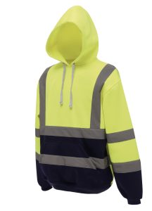 Sweat a capuche haute visibilte jaune