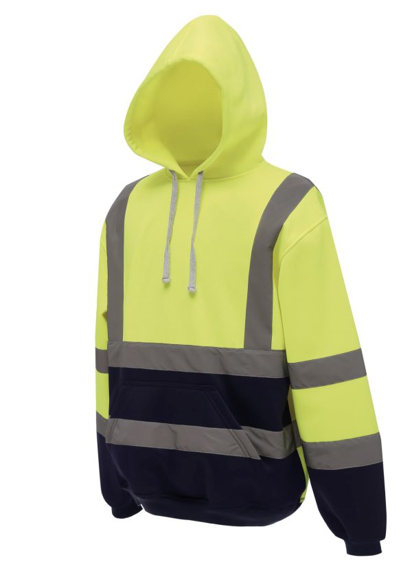 Sweat a capuche haute visibilte jaune