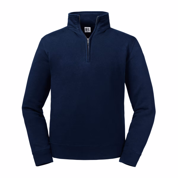 Sweat col zippe authentic bleu