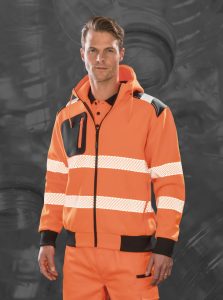 Sweat shirt a capuche de securite recycle orange