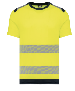 Wk360 t shirt de securite recycle manches courtes unisexe jaune