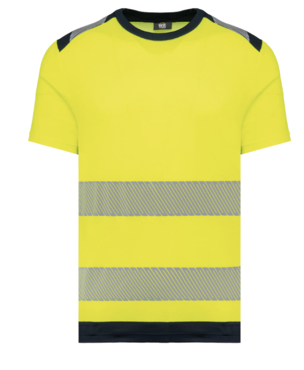 Wk360 t shirt de securite recycle manches courtes unisexe jaune
