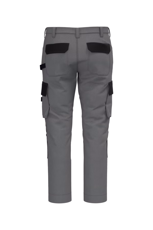 Wk742 pantalon bicolore gris dos