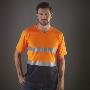 Yhvj910 t shirt haute visibilite col v
