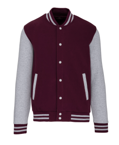 Blouson molleton teddy unisexe bordeaux